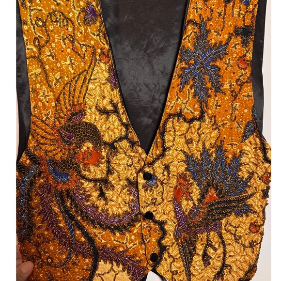 Vintage Kenar Gold Beaded Bird Vest No Tag. - Picture 3 of 4